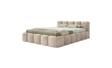 Selsey Polsterbett mit Bettkasten mit Bettkasten 160x200 cm Beige Velours