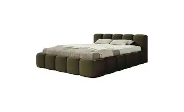 Selsey Polsterbett ohne Bettkasten 160x200 cm Olivgrün Bouclé