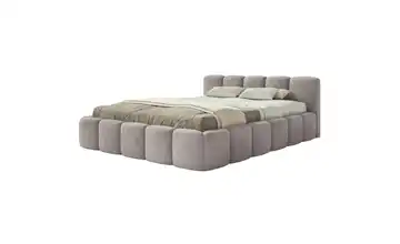Selsey Polsterbett ohne Bettkasten 160x200 cm Hellgrau Velours