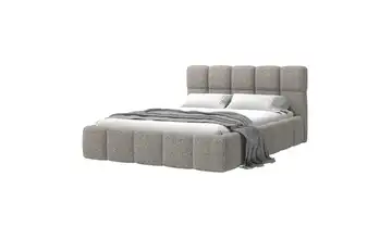 Selsey Polsterbett mit Bettkasten Webstoff mit Bettkasten Dunkelbeige 140x200 cm
