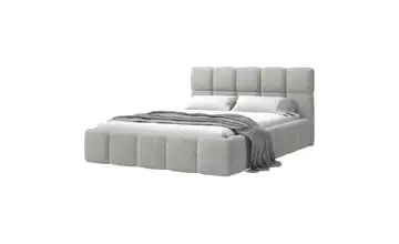 Selsey Polsterbett mit Bettkasten Webstoff mit Bettkasten Hellgrau 160x200 cm