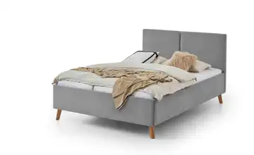 Polsterbett in grau Grau 140x200 cm 146 cm Eiche
