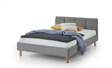Polsterbett in grau Grau Eiche 126 cm 120x200 cm