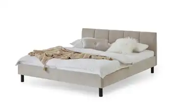 Polsterbett in beige Beige Schwarz 186 cm 180x200 cm