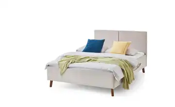 Polsterbett in beige Beige 140x200 cm 146 cm Eiche