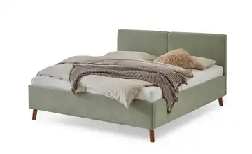 Polsterbett in hellgrün Hellgrün 180x200 cm 186 cm Eiche