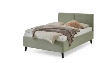 Polsterbett in hellgrün Hellgrün 140x200 cm 146 cm Schwarz