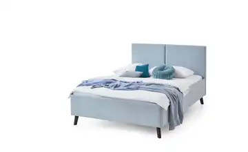 Polsterbett in hellblau Hellblau 140x200 cm 146 cm Schwarz