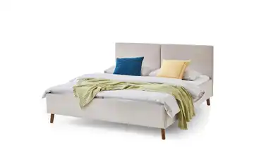 Polsterbett in beige Beige 180x200 cm 186 cm Eiche