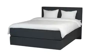 Boxspringbett 140x200 in dunkelgrau 140 cm Webstoff Dunkelgrau