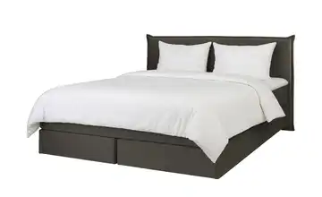Boxspringbett 180 cm Velours Anthrazit