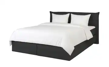 Boxspringbett 180 cm Webstoff Dunkelgrau