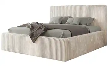 Polsterbett mit Bettkasten Beige 200x200 cm