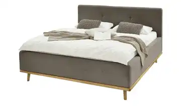 Musterring Polsterbett mit Bettkasten Delphi Cord Taupe Mit Matratze H2 & H3 160 cm