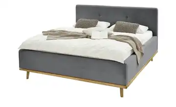 Musterring Polsterbett mit Bettkasten Delphi Cord Grau Mit Matratze H3 & H3 160 cm