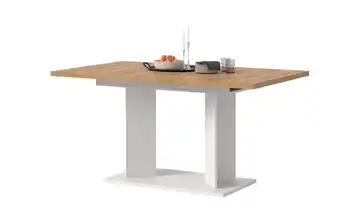 Esstisch ausziehbar Weiß, Eiche Artisan (Nachbildung)