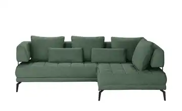 Twist Ecksofa Giotto Dunkelgrün rechts Erweiterte Funktion