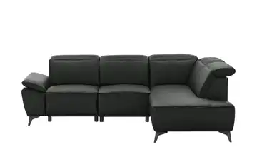 Primo Ecksofa Belfast rechts Leder Schwarz Erweiterte Funktion