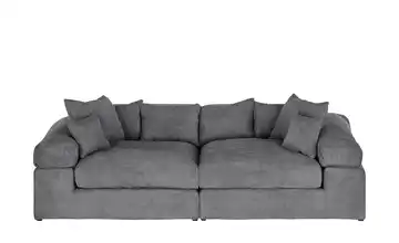 smart Big Sofa in modernem Cord Lianea Grau Cordstoff