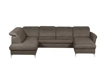 Primo Wohnlandschaft Wildleder-Optik Basel Braun links Erweiterte Funktion