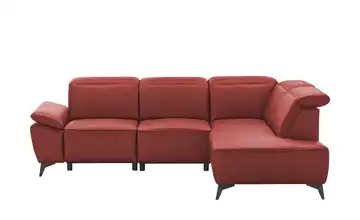 Primo Ecksofa Belfast rechts Leder Rot Erweiterte Funktion