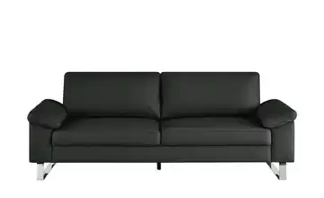 Max Schelling Ledersofa aus Echtleder Maximum 3 Kufengestell verchromt, glänzend Schwarz