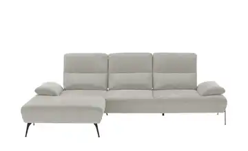 Twist Ecksofa Cesar Hellgrau links Flachgewebe fein