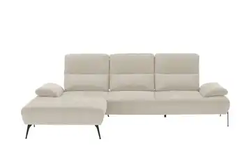 Twist Ecksofa Cesar Creme links Flachgewebe fein