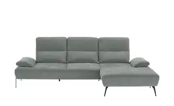 Twist Ecksofa Cesar Steingrau rechts Flachgewebe fein