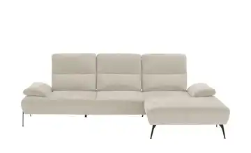 Twist Ecksofa Cesar Creme rechts Flachgewebe fein
