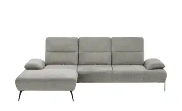 Twist Ecksofa Cesar Silbergrau links Flachgewebe grob