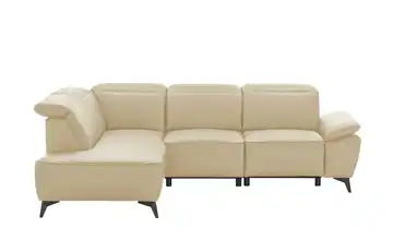 Primo Ecksofa Belfast links Leder Beige Erweiterte Funktion