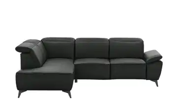 Primo Ecksofa Belfast Schwarz Grundfunktion links Leder