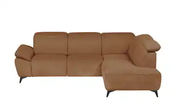 Primo Ecksofa Belfast Kupferfarben Grundfunktion rechts Flachgewebe