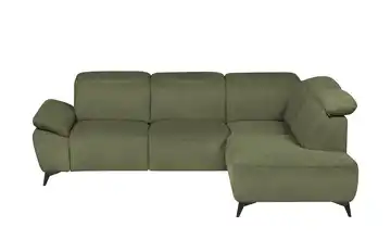 Primo Ecksofa Belfast Dunkelgrün Grundfunktion rechts Flachgewebe