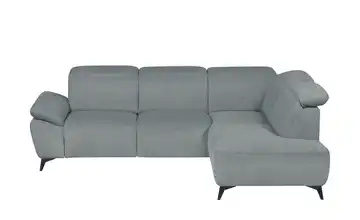 Primo Ecksofa Belfast Stahlgrau Grundfunktion rechts Flachgewebe