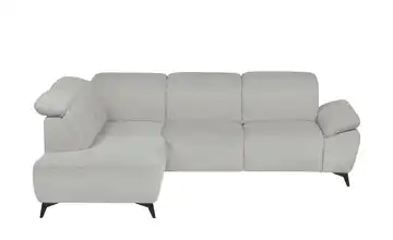 Primo Ecksofa Belfast Silbergrau Grundfunktion links Flachgewebe