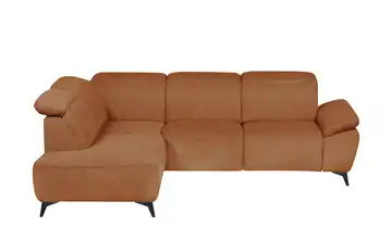 Primo Ecksofa Belfast Kupferfarben Grundfunktion links Flachgewebe