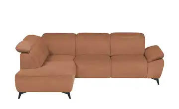 Primo Ecksofa Belfast Kupferfarben Grundfunktion links Flachgewebe
