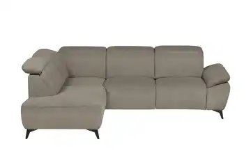 Primo Ecksofa Belfast Greige Grundfunktion links Flachgewebe