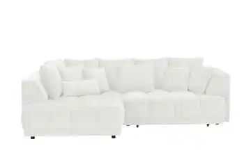 Twist Ecksofa Tiga Cremeweiß links Erweiterte Funktion Mikrofaser in Velours-Optik