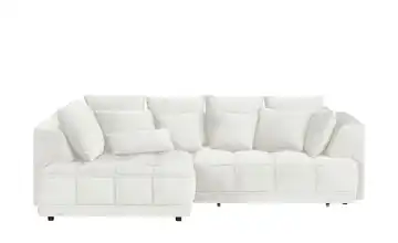 Twist Ecksofa Tiga Cremeweiß links Erweiterte Funktion Mikrofaser in Velours-Optik