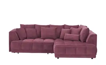 Twist Ecksofa Tiga Beere rechts Erweiterte Funktion Mikrofaser in Velours-Optik