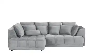 Twist Ecksofa Tiga Grau links ohne Mikrofaser in Velours-Optik