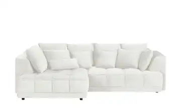 Twist Ecksofa Tiga Cremeweiß links ohne Mikrofaser in Velours-Optik