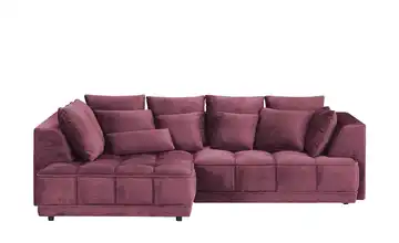 Twist Ecksofa Tiga Beere links ohne Mikrofaser in Velours-Optik