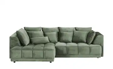 Twist Ecksofa Tiga Olivgrün links ohne Mikrofaser in Velours-Optik