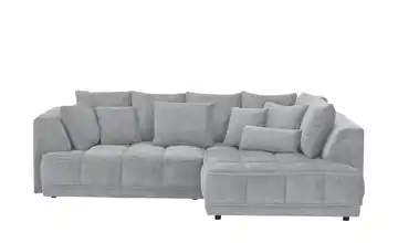 Twist Ecksofa Tiga Grau rechts ohne Mikrofaser in Velours-Optik