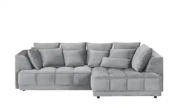 Twist Ecksofa Tiga Grau rechts ohne Mikrofaser in Velours-Optik