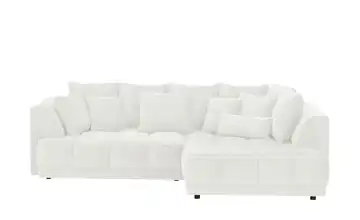 Twist Ecksofa Tiga Cremeweiß rechts ohne Mikrofaser in Velours-Optik